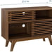NEW Mid-Century Modern Two-Tier Display Stand, Walnut Finish
