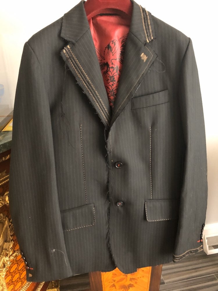 Toku Men’s Black Stripped Jacket W/gray&