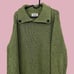green vintage 90s chunky boxy cotton knit sweater