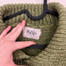 green vintage 90s chunky boxy cotton knit sweater