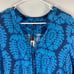 Lauren Gold W Talulah Blue Fern Leaf 3/4 Sleeve V Neck Top NWT Size S