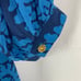 Lauren Gold W Talulah Blue Fern Leaf 3/4 Sleeve V Neck Top NWT Size S