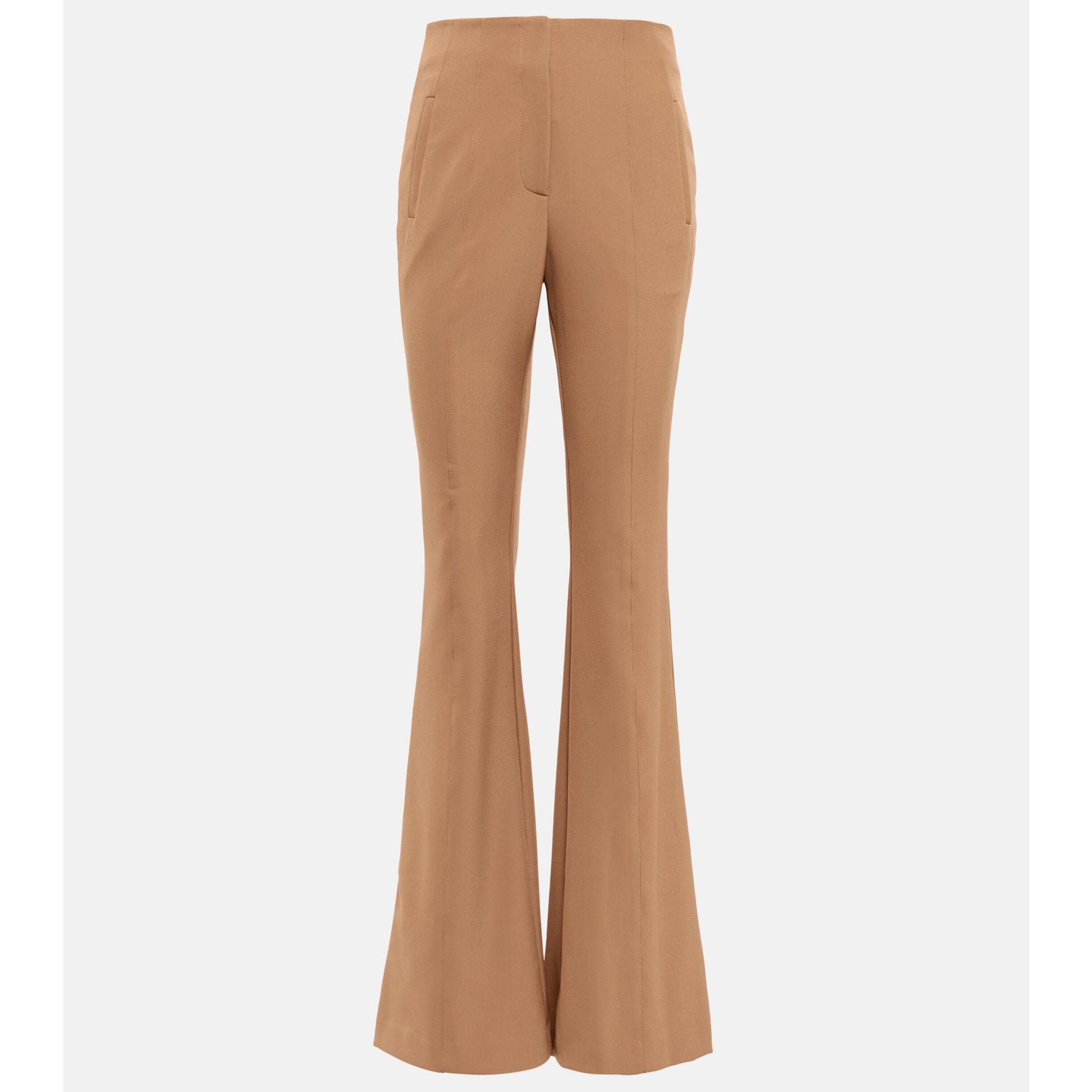 Veronica Beard Azariah High-Rise Flared Pants in Acorn Size 4