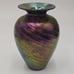 The Glass Eye Studio Mt. St. Helen Ash Vase signed 1989 Feathered Iridescent