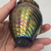 The Glass Eye Studio Mt. St. Helen Ash Vase signed 1989 Feathered Iridescent