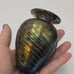 The Glass Eye Studio Mt. St. Helen Ash Vase signed 1989 Feathered Iridescent