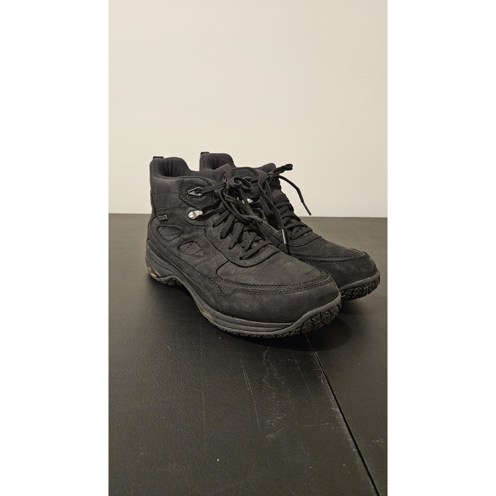 Dunham Mens Black Waterproof Round Toe Lace Up Boots Size 9.5