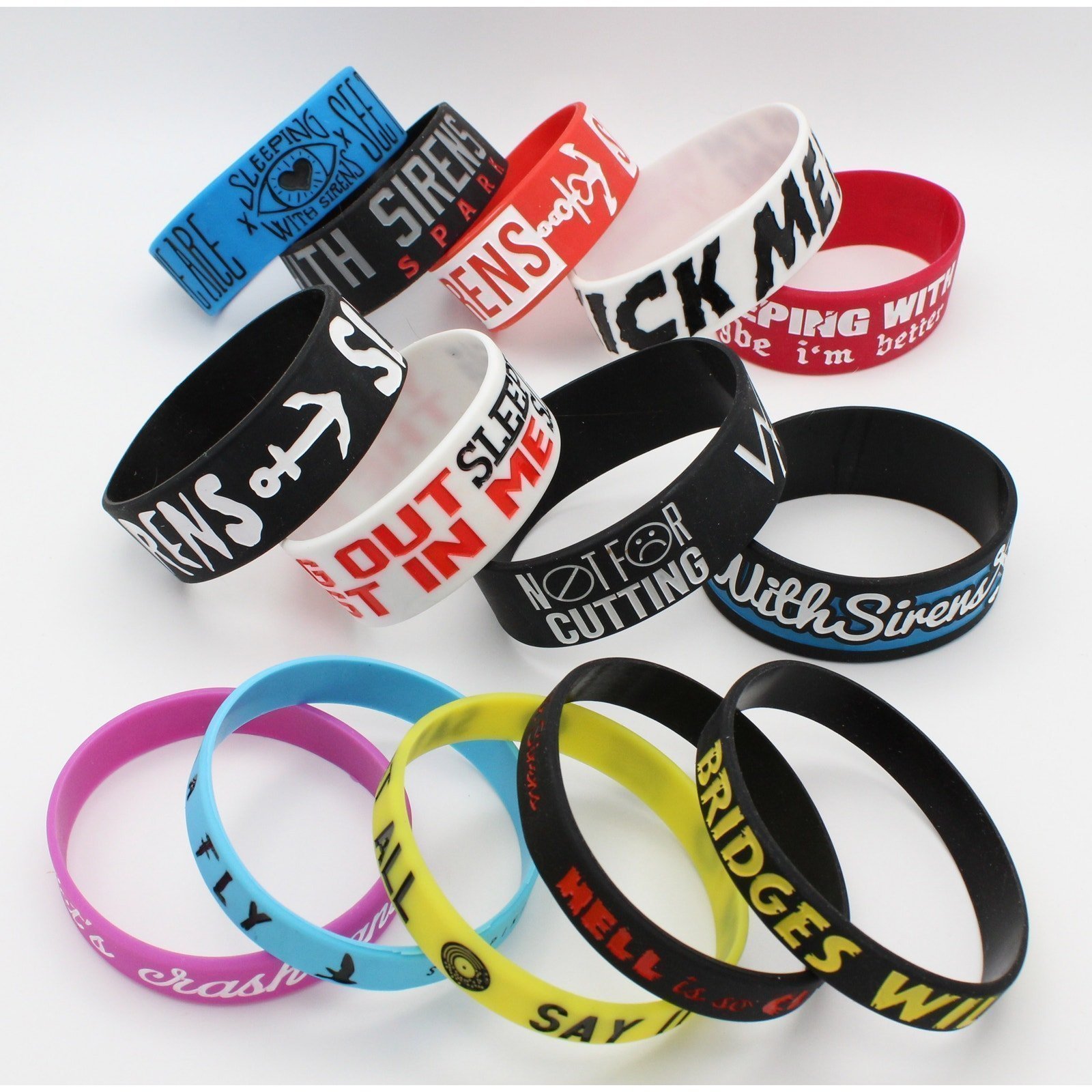 The Ultimate Sleeping with Sirens Wristband Collection 14 Bracelets