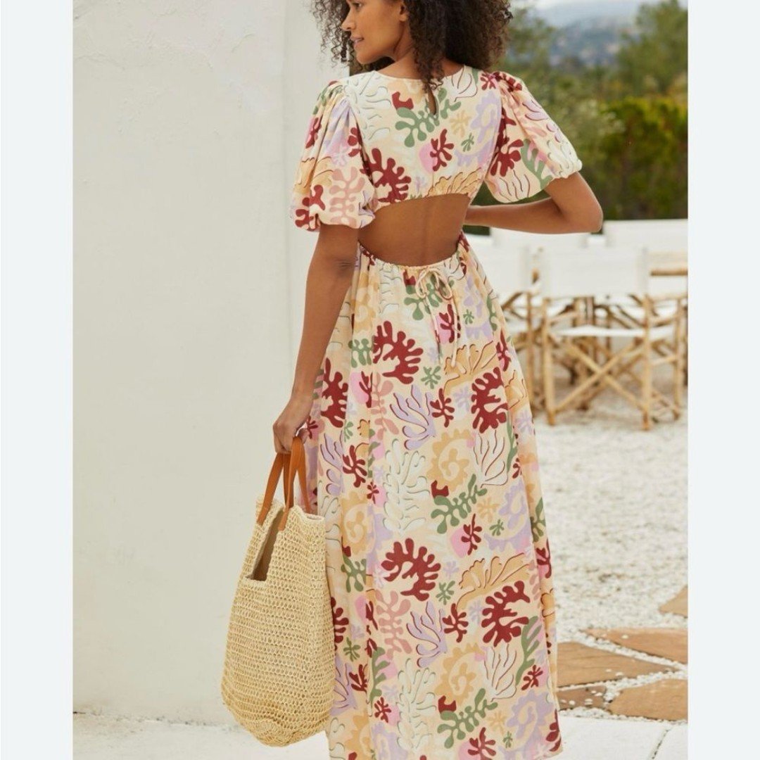 Anthropologie Beach Riot Western dress in desert succulent