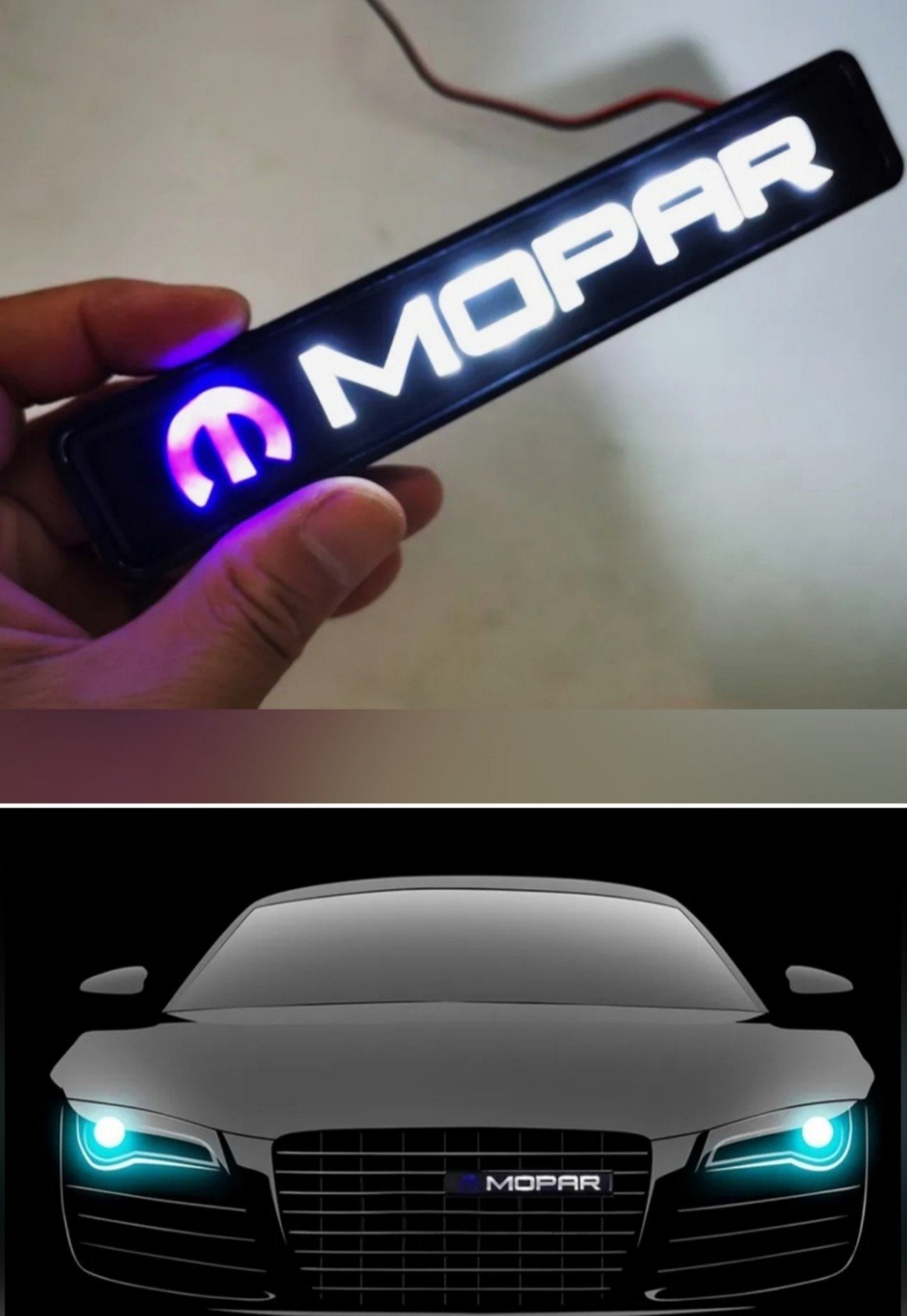 LED Mopar universal grill light approximately 7
