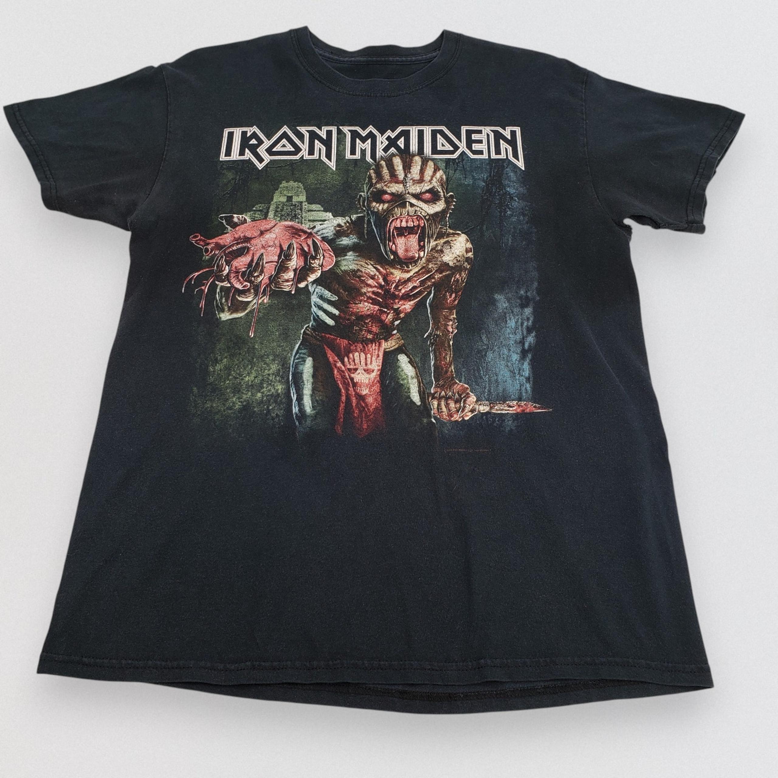 Iron Maiden T-Shirt Mens Medium Blue 2016 Concert Tee Book Of Souls World Tour