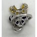 Vintage Yellow & Purple Cubic Zirconia Butterfly Ring Silver Tone Size 8 Retro