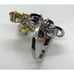 Vintage Yellow & Purple Cubic Zirconia Butterfly Ring Silver Tone Size 8 Retro