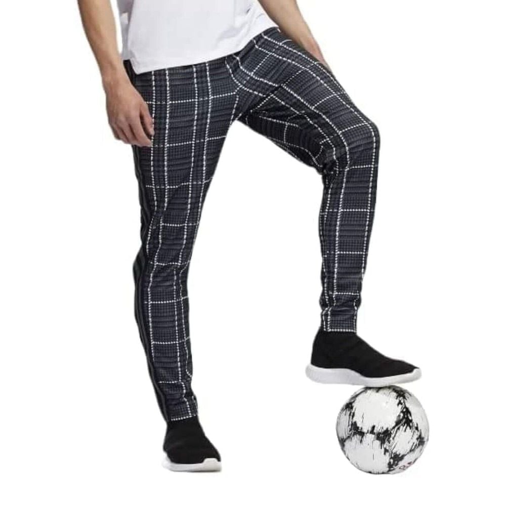 Adidas Men's Tiro Tartan Pants Zip Leg Pockets Gray Plaid HF2236 Size XS NWT