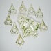 Set Speckled Christmas Tree Divided Tray and 8 Napkin Rings Ceramic ONE REPAIRED