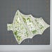 Set Speckled Christmas Tree Divided Tray and 8 Napkin Rings Ceramic ONE REPAIRED