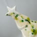 Set Speckled Christmas Tree Divided Tray and 8 Napkin Rings Ceramic ONE REPAIRED