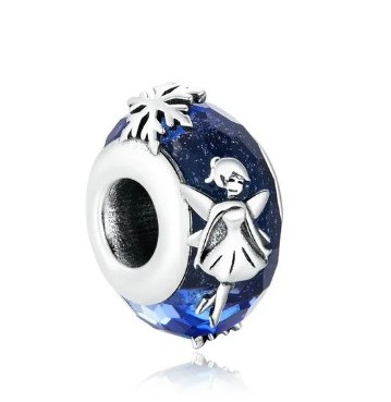 S925 Sterling Silver Murano Bead Snow Fairy