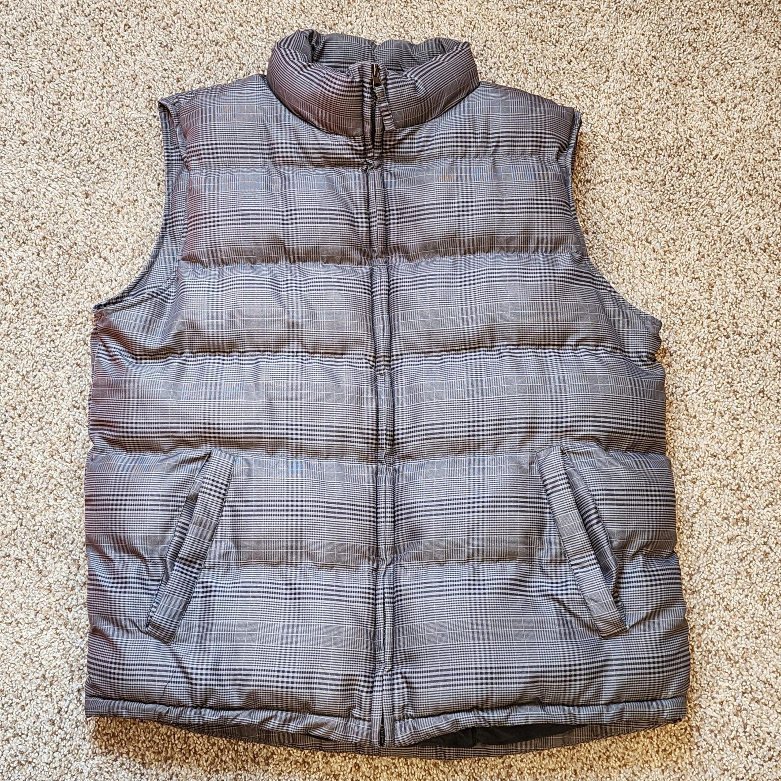 Weatherproof Men's Lightweight Vest Padded Puffy Jacket Gray pattern Medium M