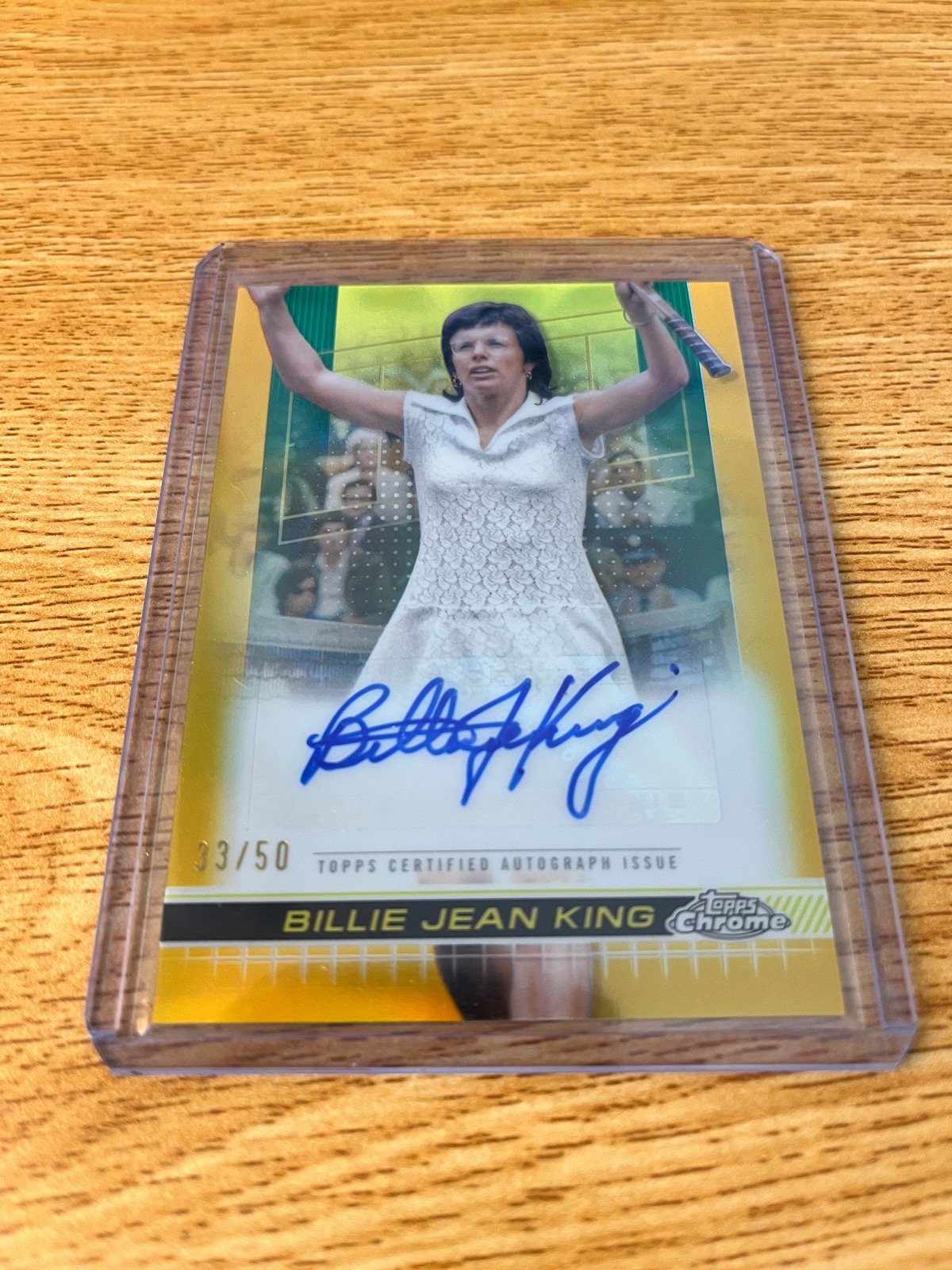2024 TOPPS CHROME TENNIS VARIATION AUTO BILLIE JEAN KING GOLD 33/50