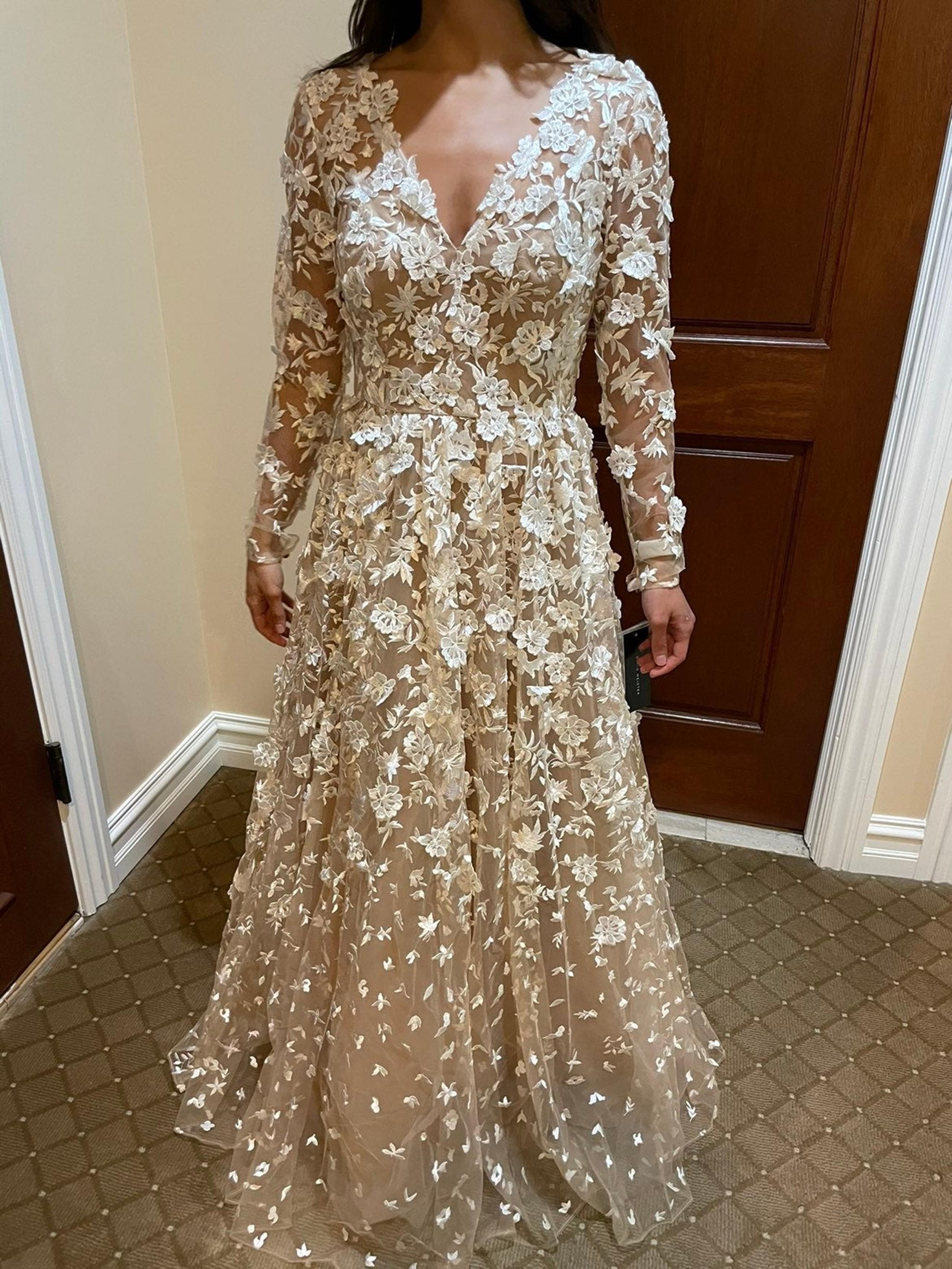 David Meister Floral Wedding Gown