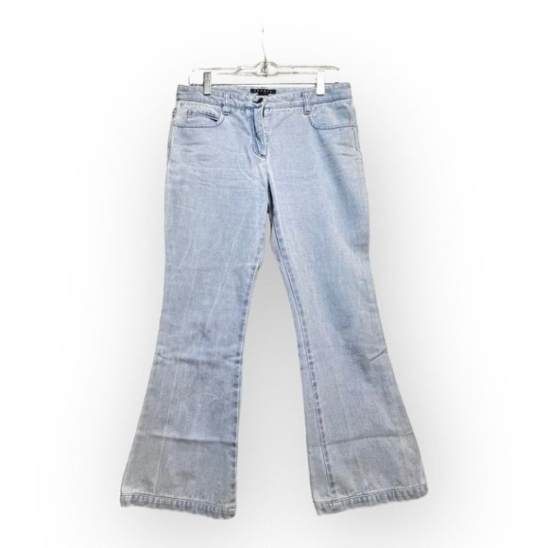 Theory Womens Womens Light Wash Flare Low Rise Jeans Sz 6 Retro Classic Everyday