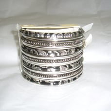 AMRITA SINGH BANGLE BRACELETS #626 - SILVERTONE & BLUE- SZ-6 (NEW)