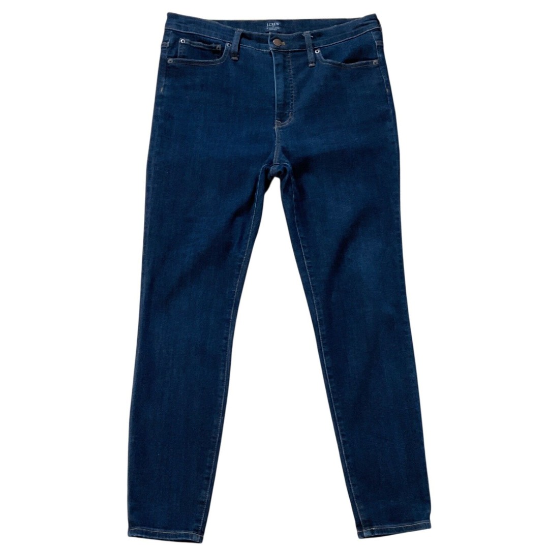 J Crew Womens Jeans size 12 Dark Wash High Rise Skinny Ankle x28 inseam Stretch