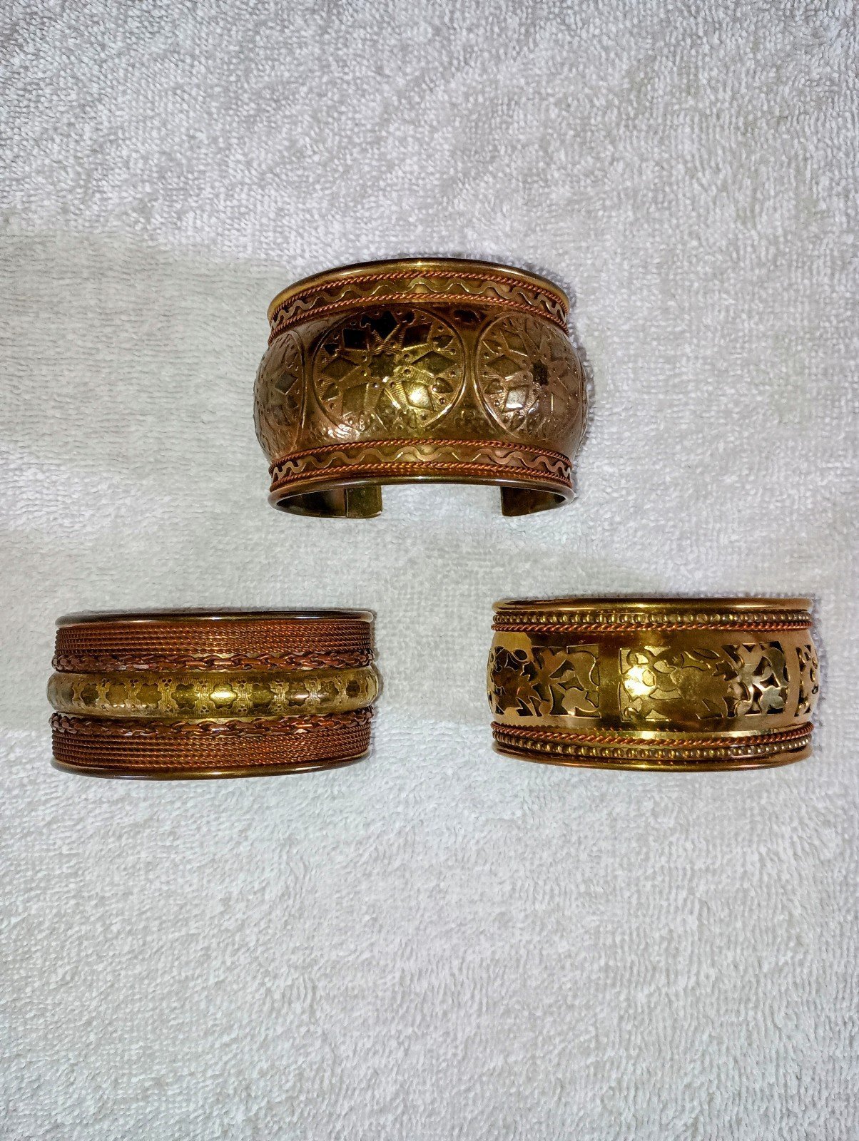 Vintage Brass Cuff Bracelets / All 3