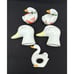 Vintage Goose Duck Ceramic Salt & Pepper Shakers & Napkin Ring -C4