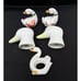 Vintage Goose Duck Ceramic Salt & Pepper Shakers & Napkin Ring -C4