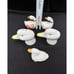 Vintage Goose Duck Ceramic Salt & Pepper Shakers & Napkin Ring -C4