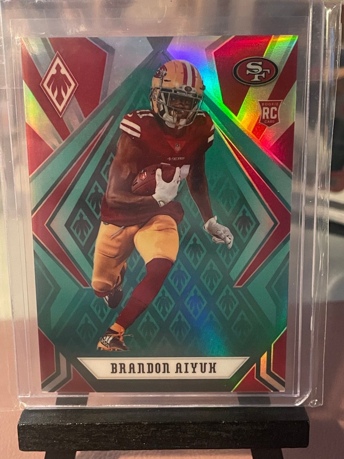 Brandon Aiyuk 2020 Panini Phoenix Prizm Green Opti-Chrome 12/25 Rookie