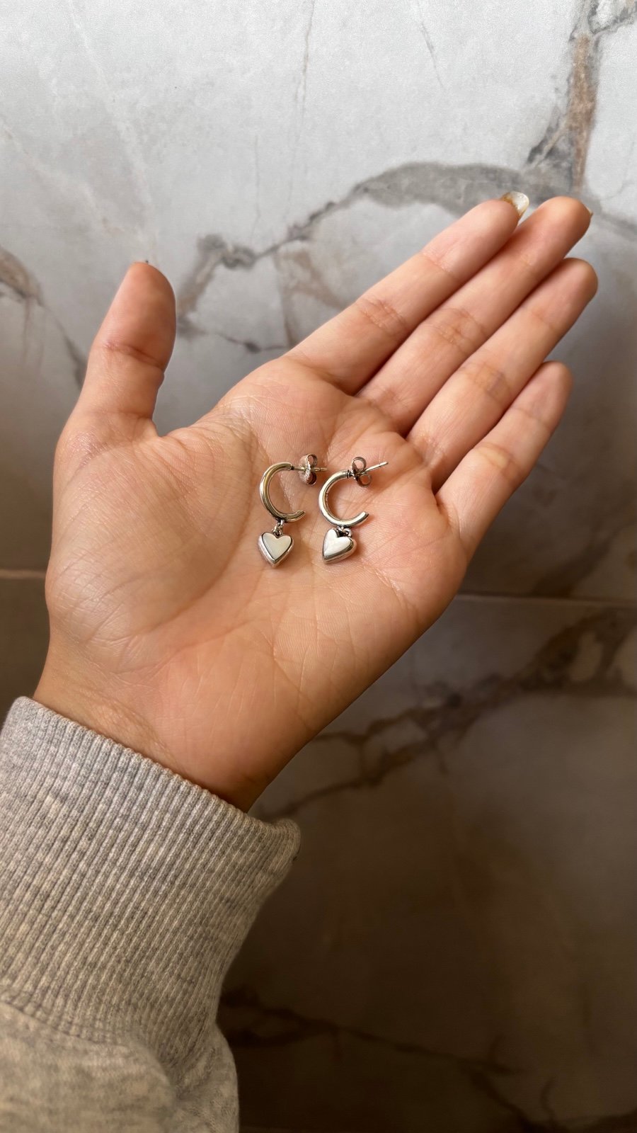 Sweetheart Gemstone Hoop Dangle Earrings