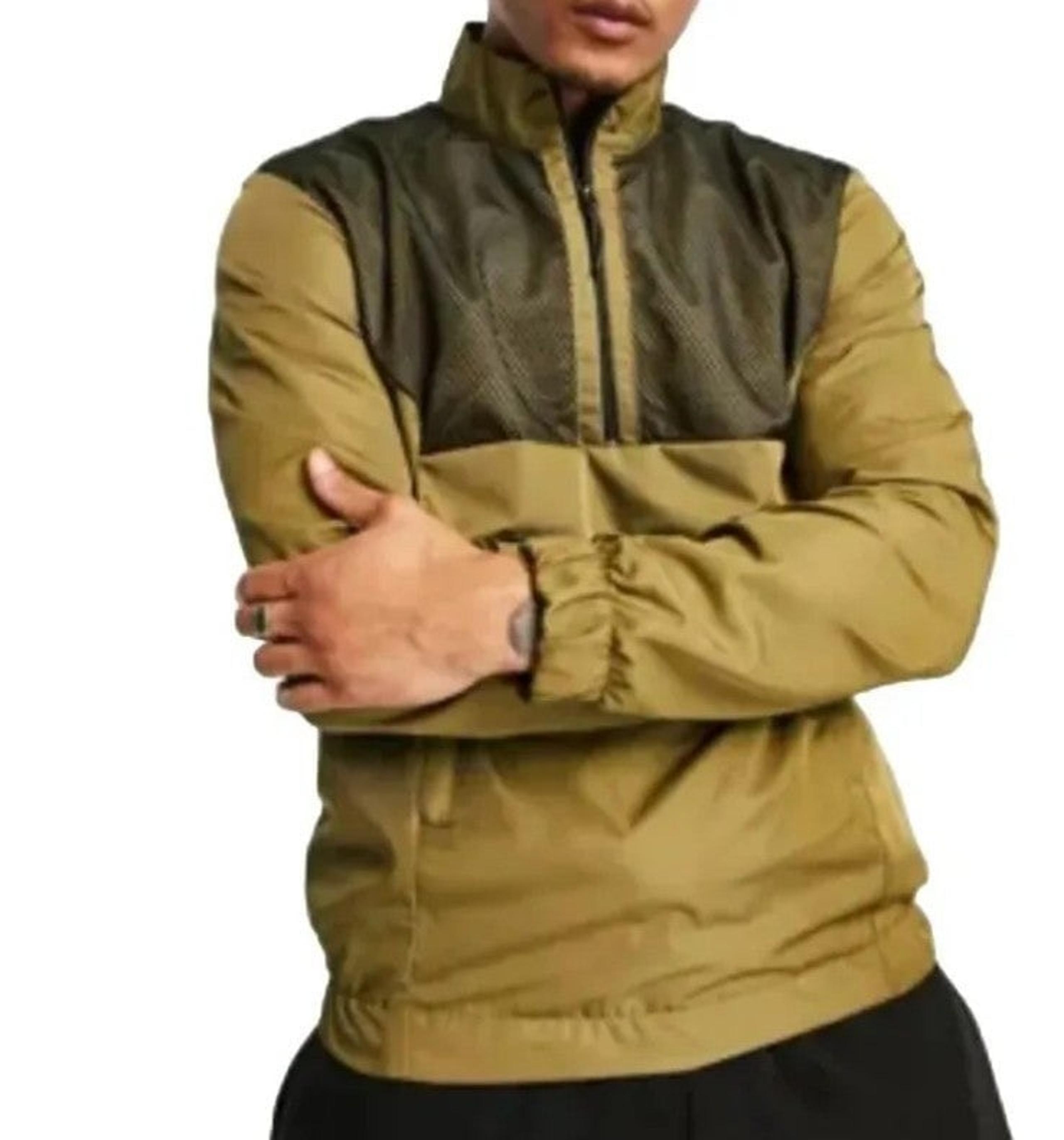 New Asos Bolongaro Trevor Jacket Sport Pullover Green Khaki Zip Pockets Men XL