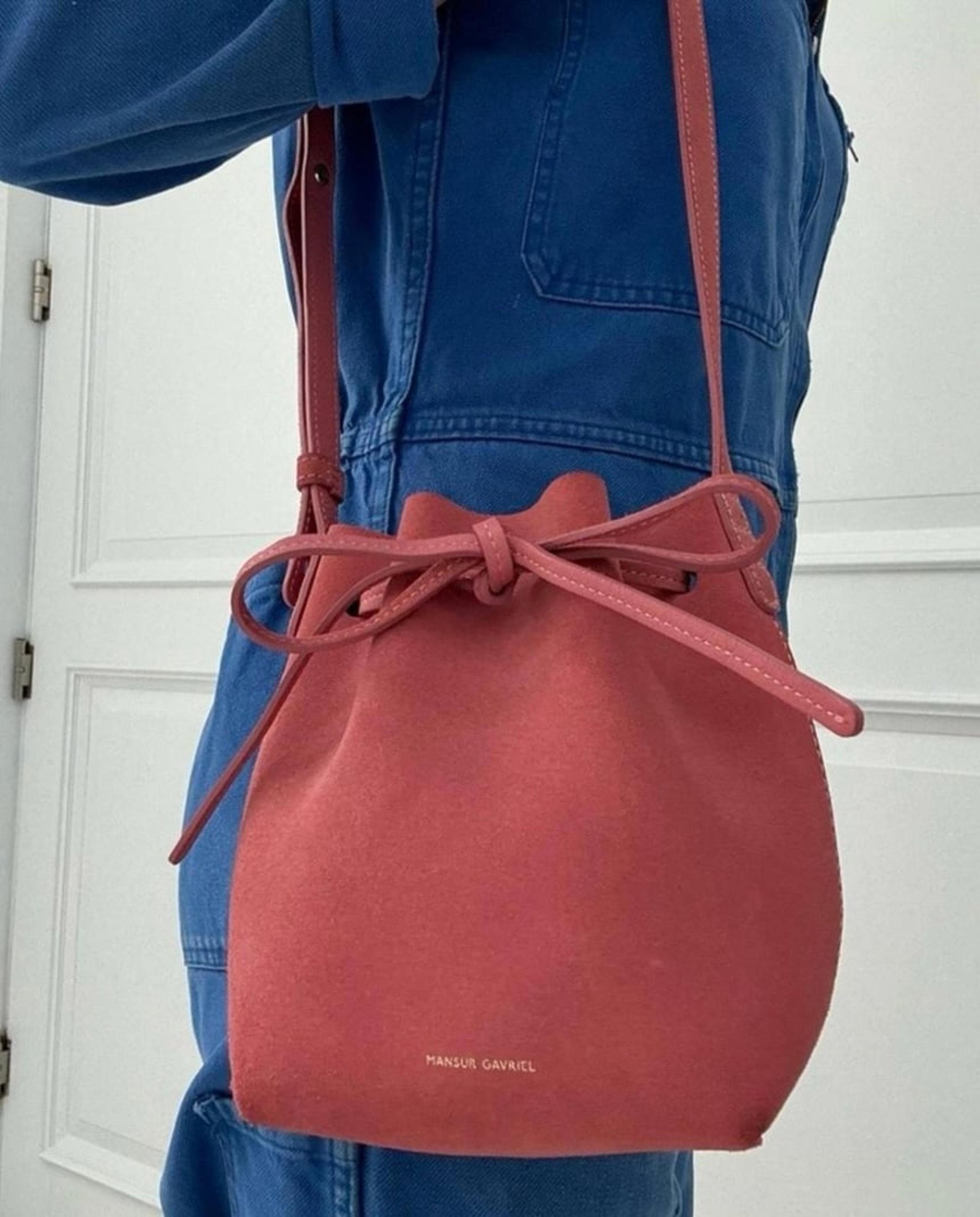 GUC Mansur Gavriel Pink Suede Bucket Bag, Classic Size-Great condition!