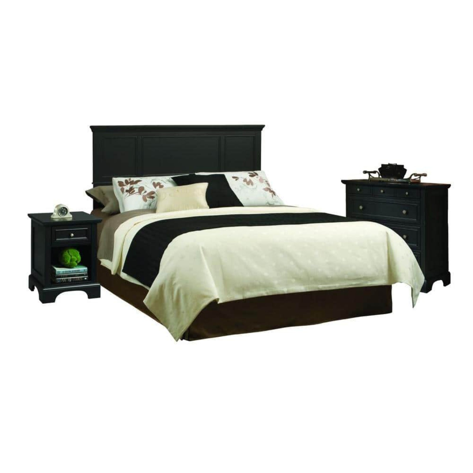 HOMESTYLES Bedford 4-Piece Black Queen Bedroom Set (Brf256)