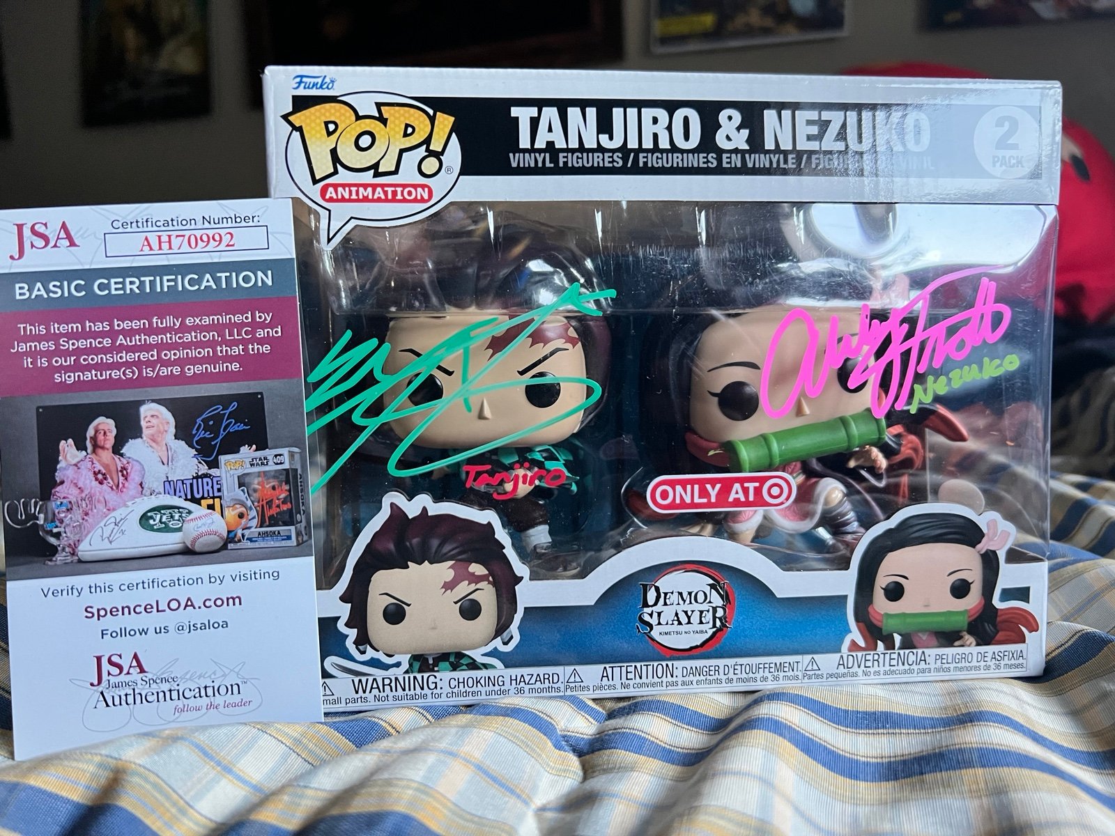 Tanjiro & Nezuko Funko Pop signed