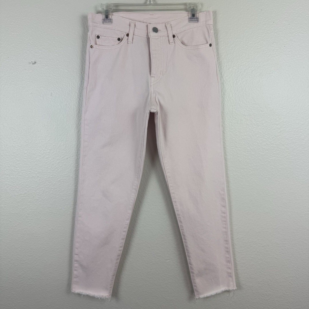 Levi's Wedgie Icon Fit Denim Jean High Waist Skinny Ankle Raw Hem Creole Pink 28
