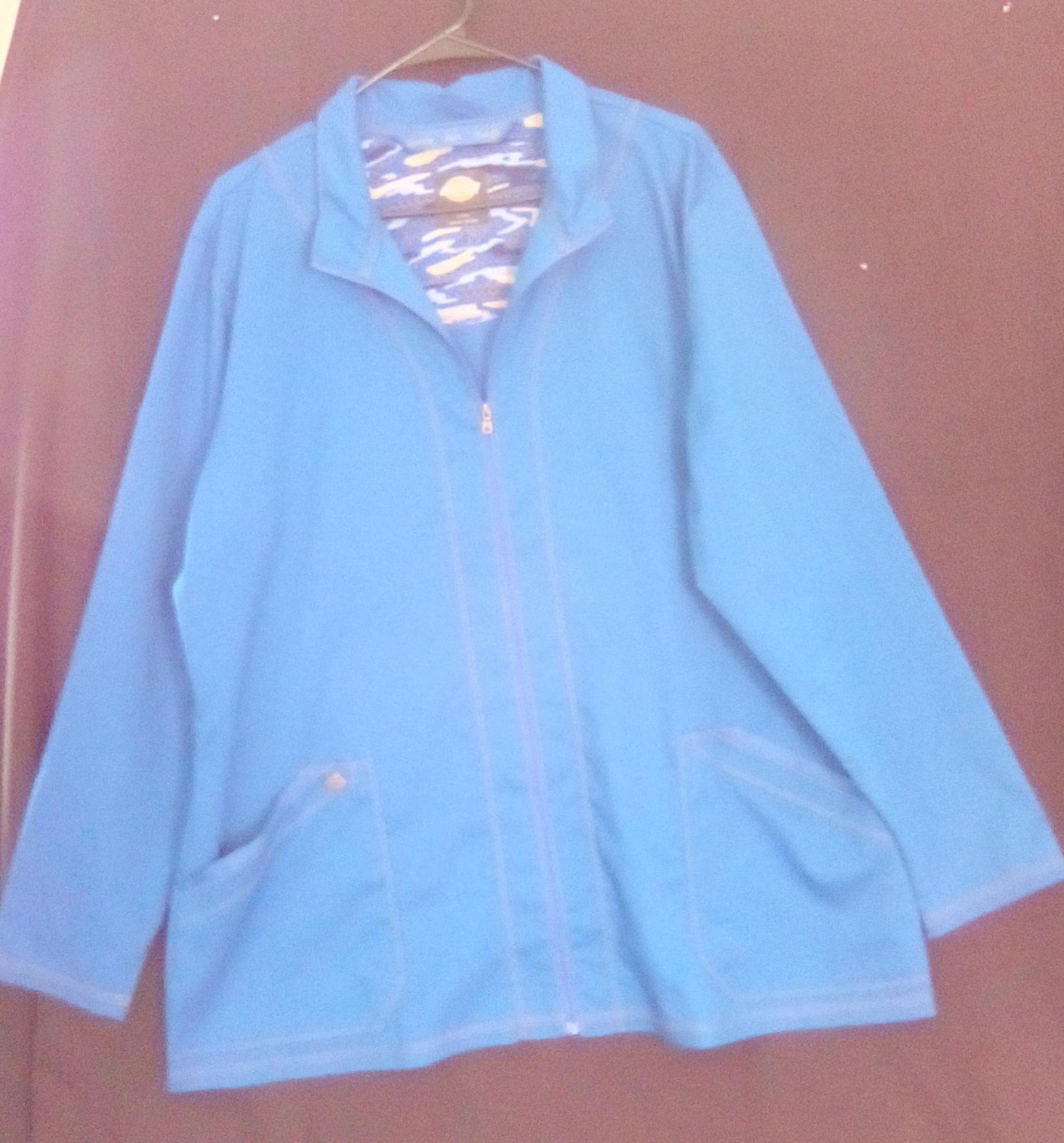 Dickies Women's Essence Medical Scrub Warm Up Zip Jacket  (Blue)  Size (2X)