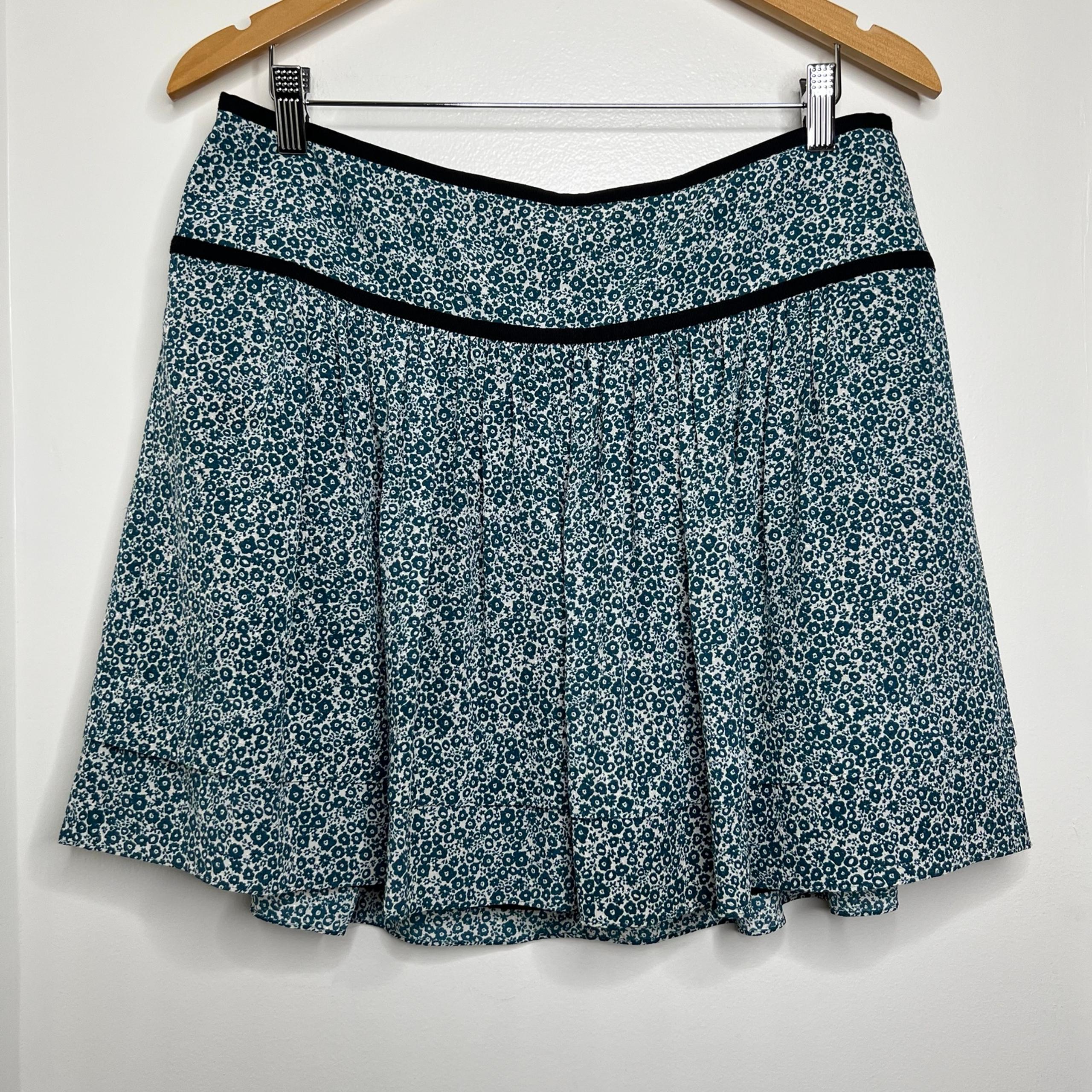 Burberry Brit Ditsy Floral Silk Skirt Women’s US Size 12 Black Trim & Lining