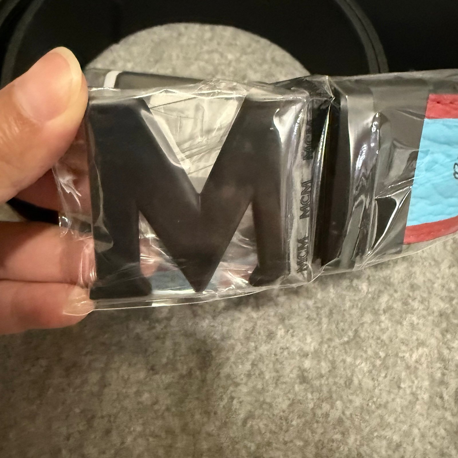 NWT MCM Claus Epoxy M Reversible Belt 1.75” Visetos Leather