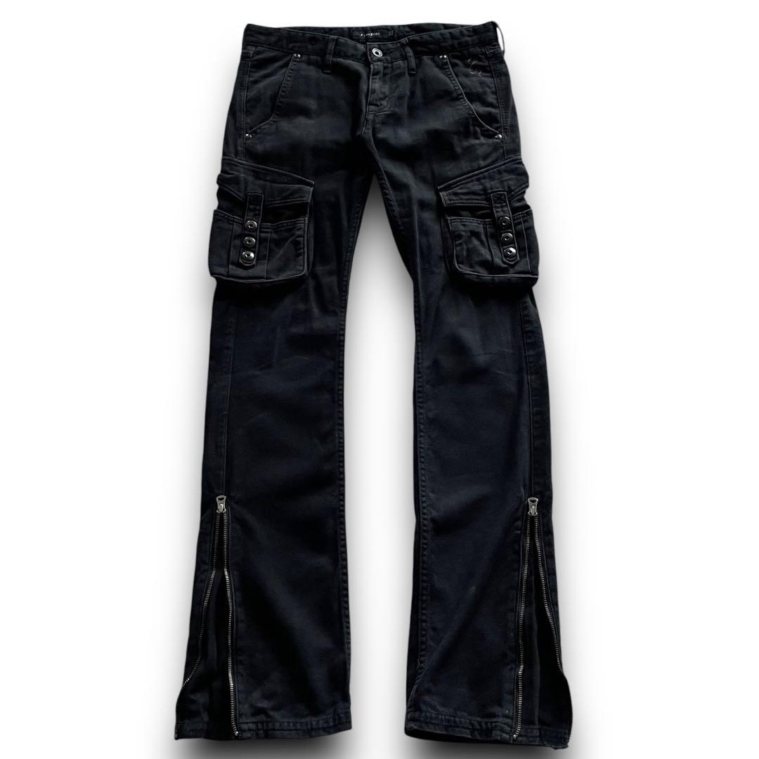 2000s 1973 gimmick cargo flare pants y2k