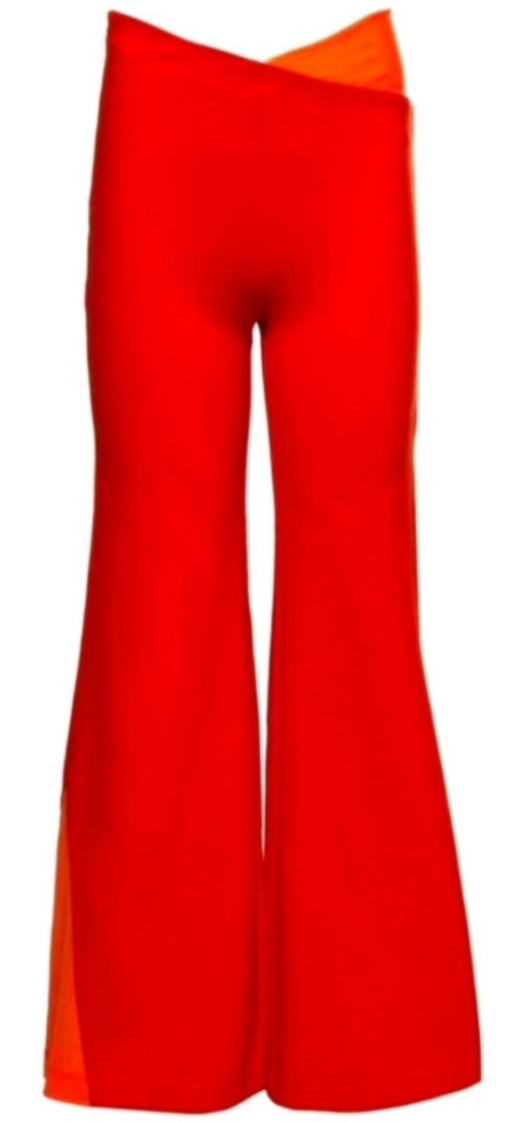 STAUD Carmine Red Colorblock Nylon Blend Wide Leg Pants Size XS
