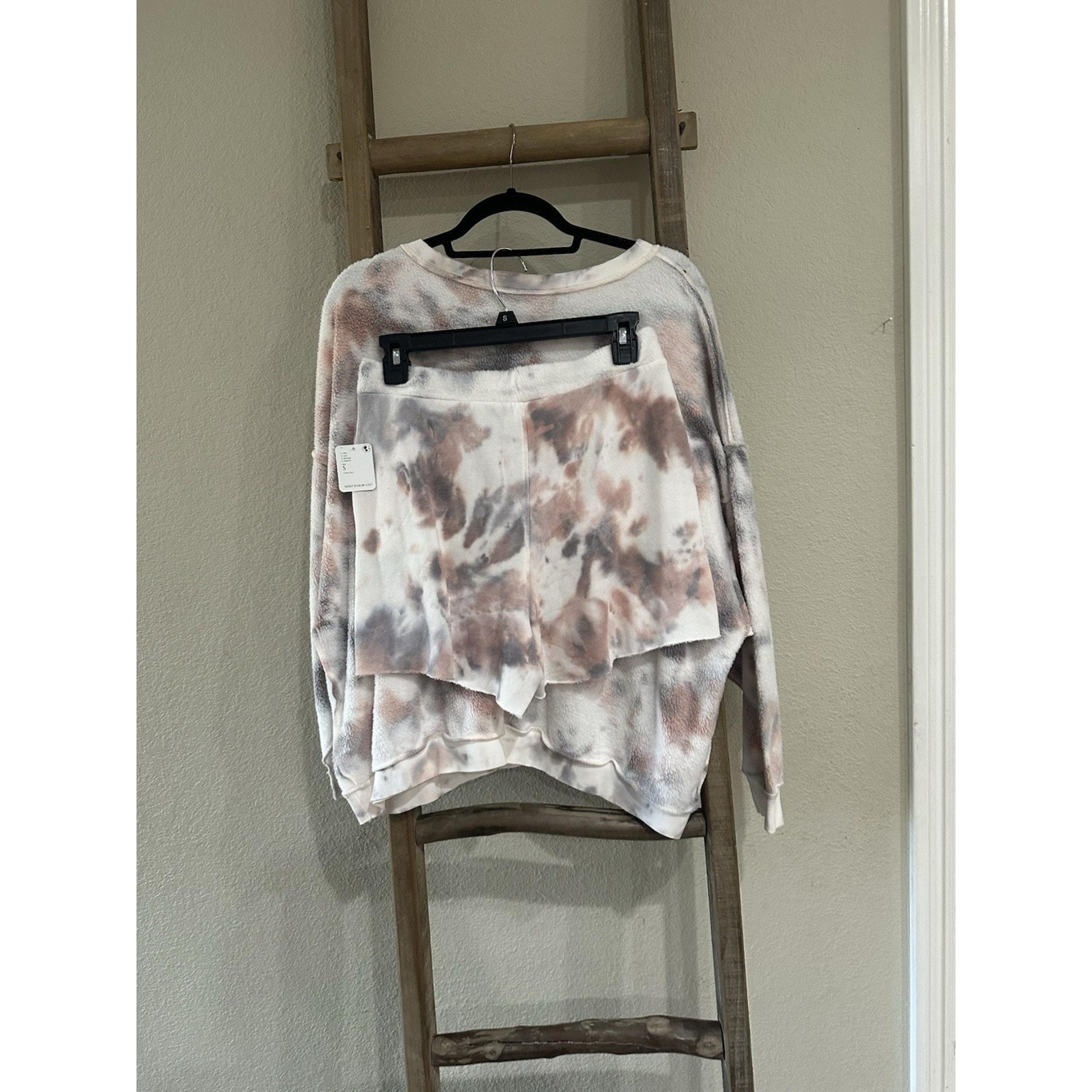 Free People Women’s Kelly Washed Pajama Short Set Coral SMALL NEW