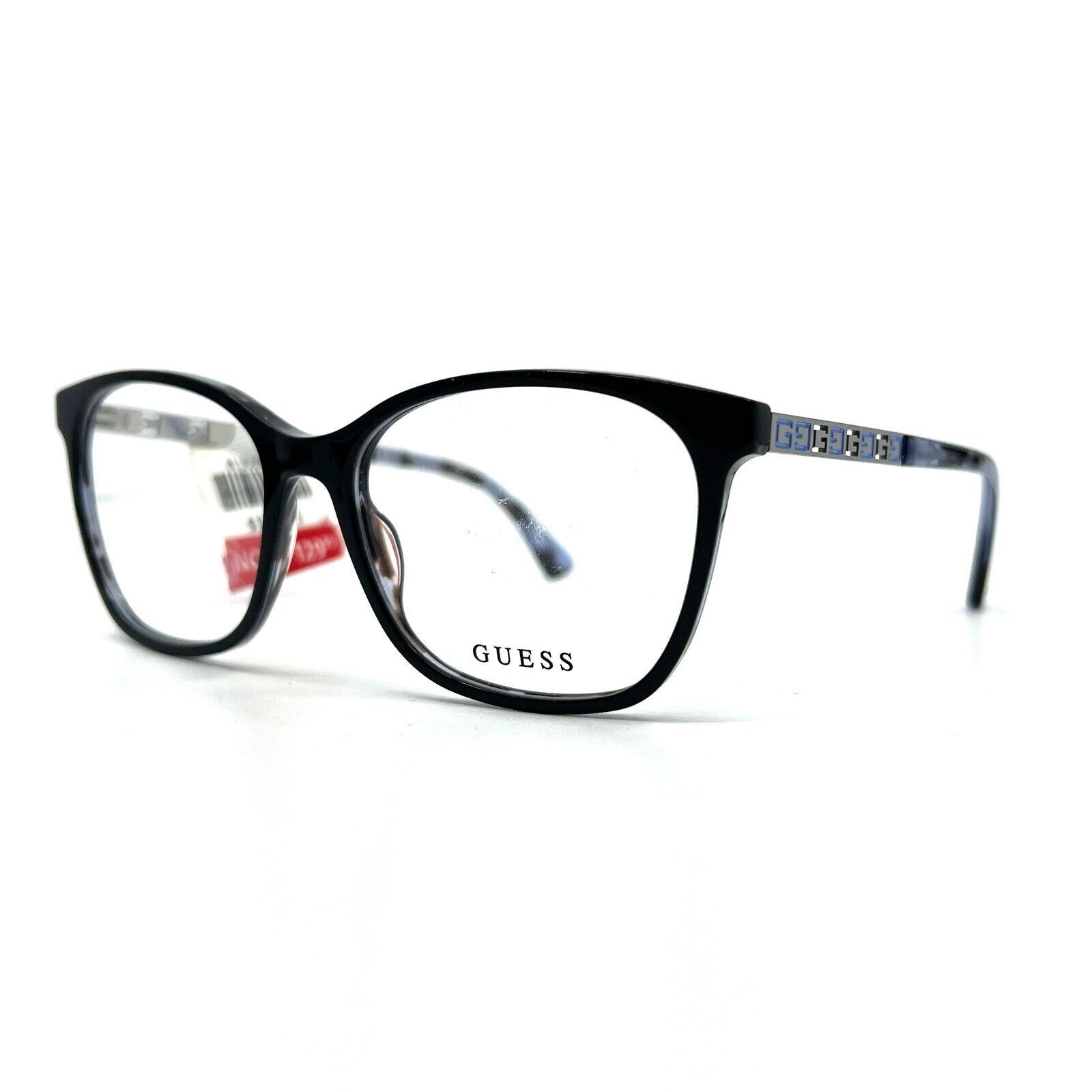 Guess Eyeglasses Frames GU2743 001 Black Blue Silver Tortoise Cat Eye 55-16-145