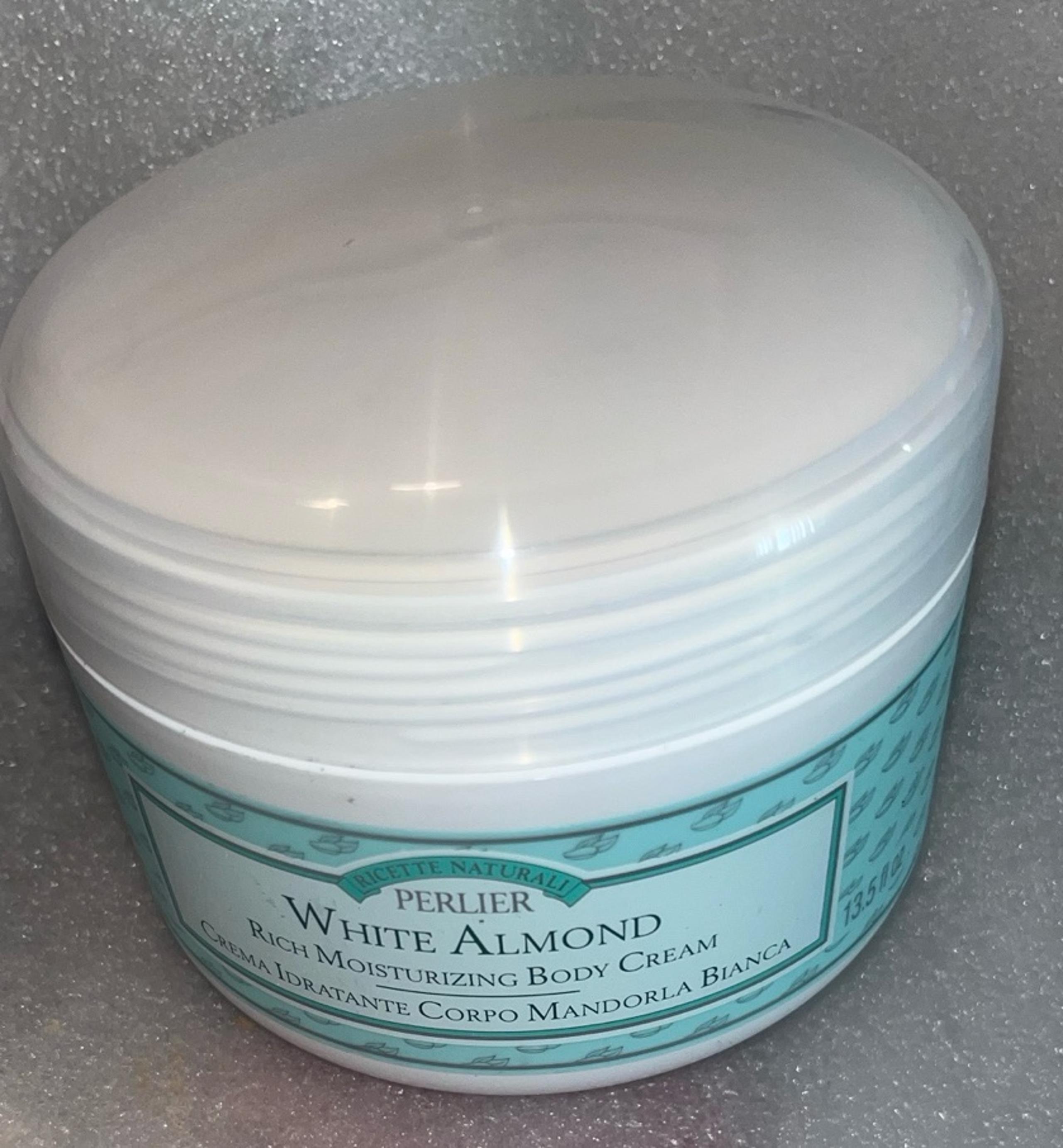 Perlier WHITE ALMOND Rich MOISTURIZING BODY CREAM, 13.5 oz  Sealed