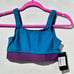 adult XS teal and eggplant dance crop top NWT