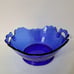 Vintage Cobalt glass L E Smith Mount Pleasant Double Shield handled bowl EUC