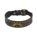 Myra Bag Hand Tooled Leather Western Painted Padded Dog Collar Size S